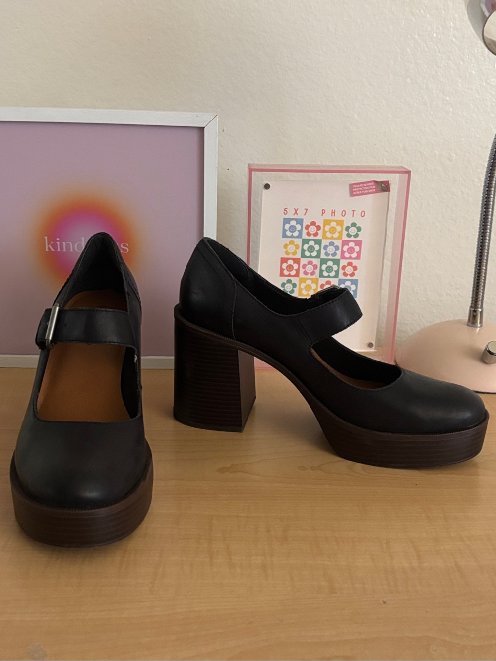 Lucky Brand Black Mary Jane Platform Shoes